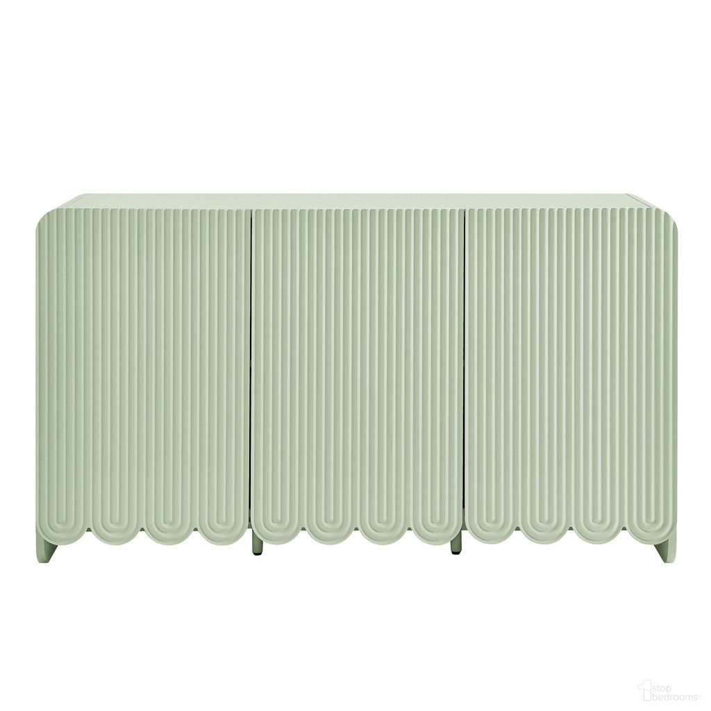 The appearance of Dahlia Fluted and Scalloped Sideboard Storage Cabinet In Sage designed by Modway in the modern / contemporary interior design. This sage piece of furniture was selected by 1StopBedrooms from Dahlia Collection to add a touch of cosiness and style into your home. Sku: EEI-7241-SGE. Material: Engineered Wood.