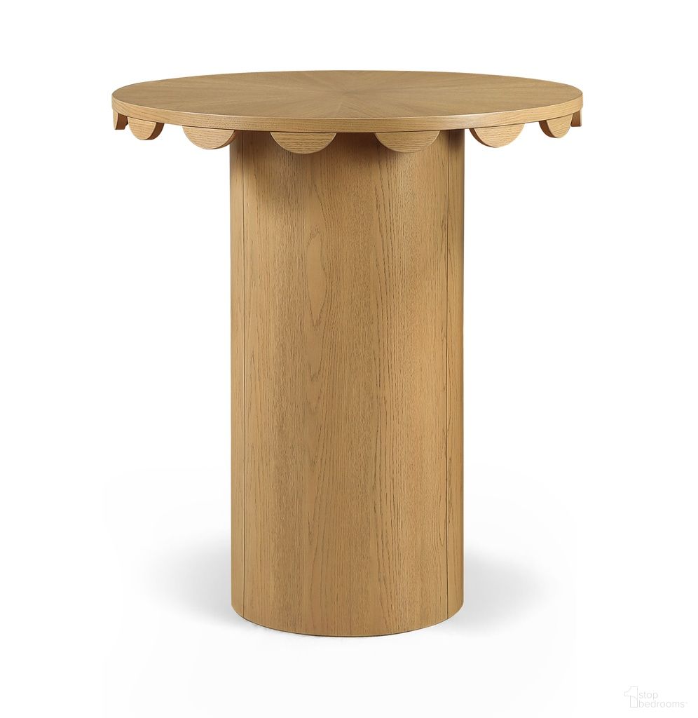 The appearance of Dahlia Solid Wood and Cane Bar Height Table In Natural designed by Meridian in the modern / contemporary interior design. This natural piece of furniture  was selected by 1StopBedrooms from Dahlia Collection to add a touch of cosiness and style into your home. Sku: 794Natural-T Box 1/2 (Top);794Natural-T Box 2/2 (Base). Material: Cane.