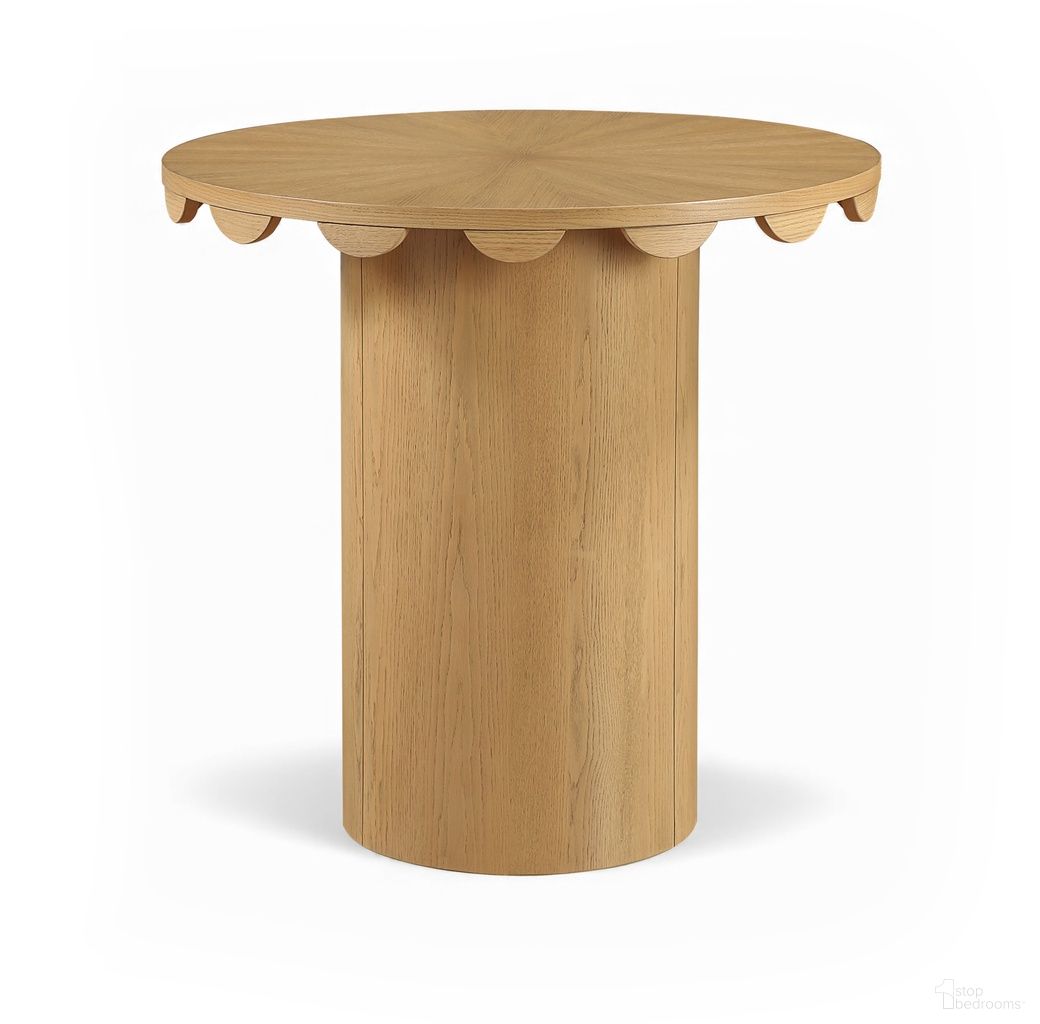 The appearance of Dahlia Solid Wood and Cane Counter Height Table In Natural designed by Meridian in the modern / contemporary interior design. This natural piece of furniture  was selected by 1StopBedrooms from Dahlia Collection to add a touch of cosiness and style into your home. Sku: 793Natural-T Box 1/2 (Top);793Natural-T Box 2/2 (Base). Table Base Style: Pedestal. Table Top Shape: Round. Size: 36". Material: Cane.