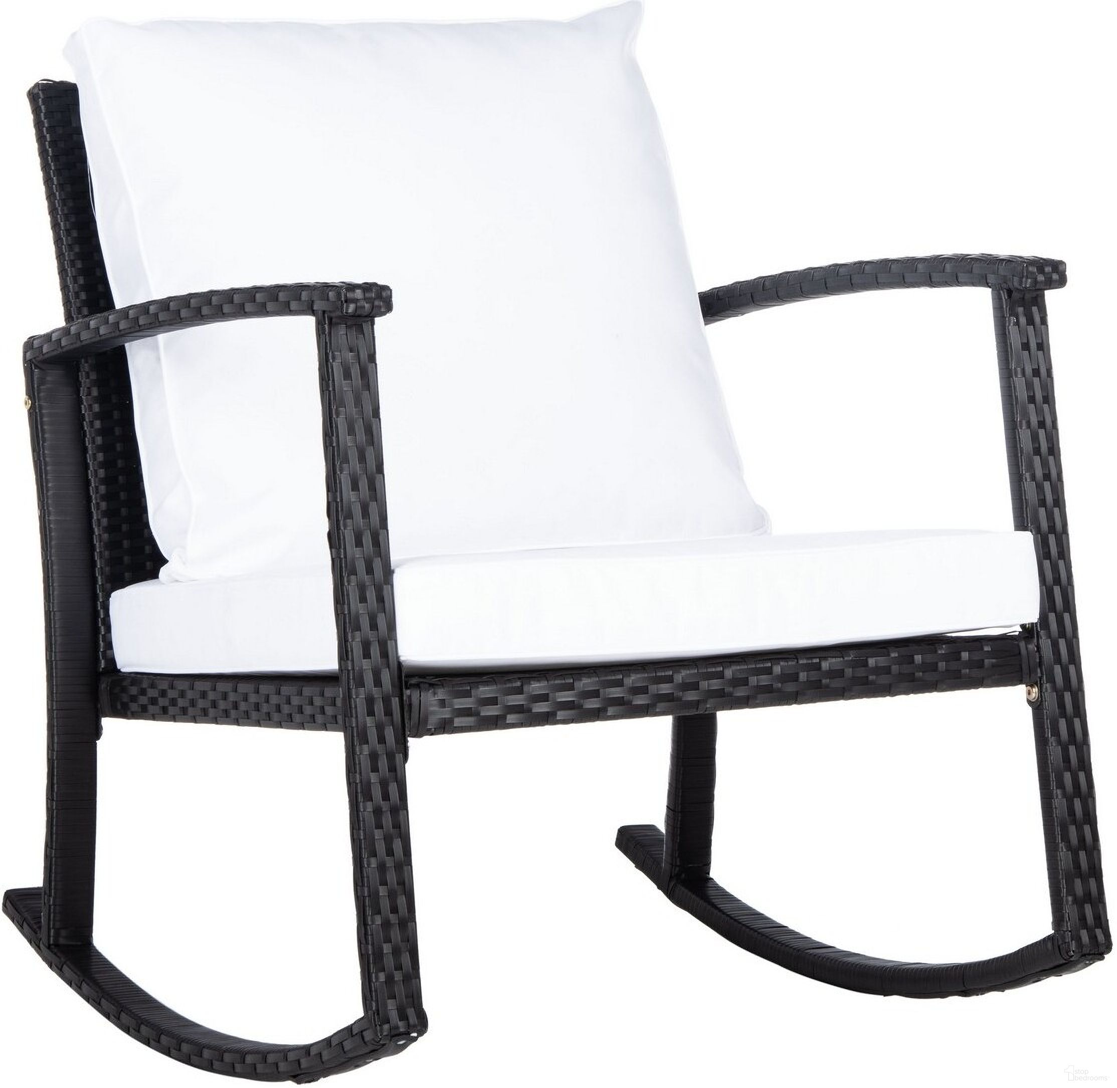 The appearance of Daire Rocking Chair in Black and White designed by Safavieh in the modern / contemporary interior design. This black and white piece of furniture  was selected by 1StopBedrooms from Daire Collection to add a touch of cosiness and style into your home. Sku: PAT7721A. Material: Steel.