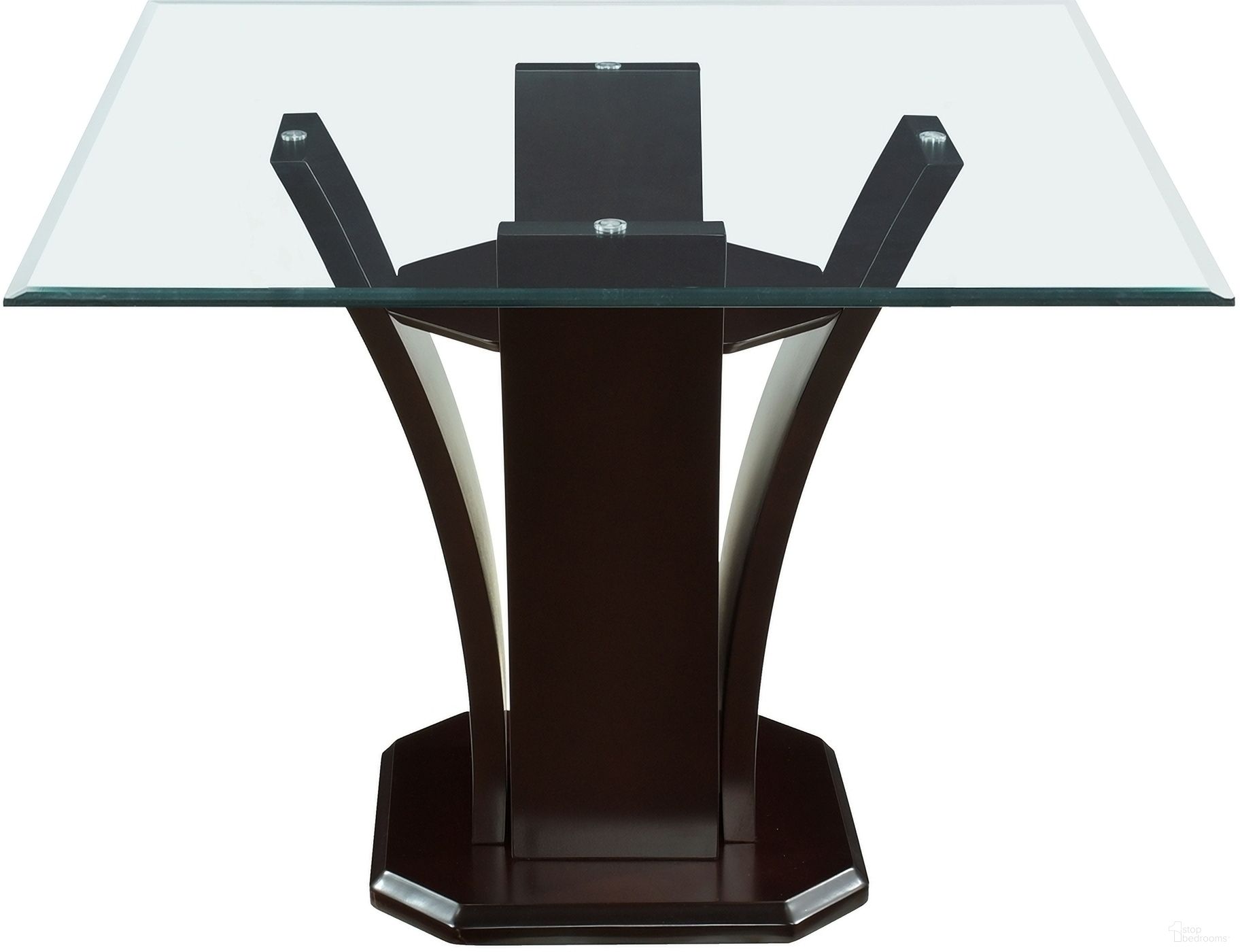 The appearance of Daisy Counter Height Table In Espresso designed by Homelegance in the modern / contemporary interior design. This espresso piece of furniture was selected by 1StopBedrooms from Daisy Collection to add a touch of cosiness and style into your home. Sku: 710-36RDB;710-36RDC;G5454. Table Base Style: Pedestal. Table Top Shape: Square. Material: Wood. Size: 54".