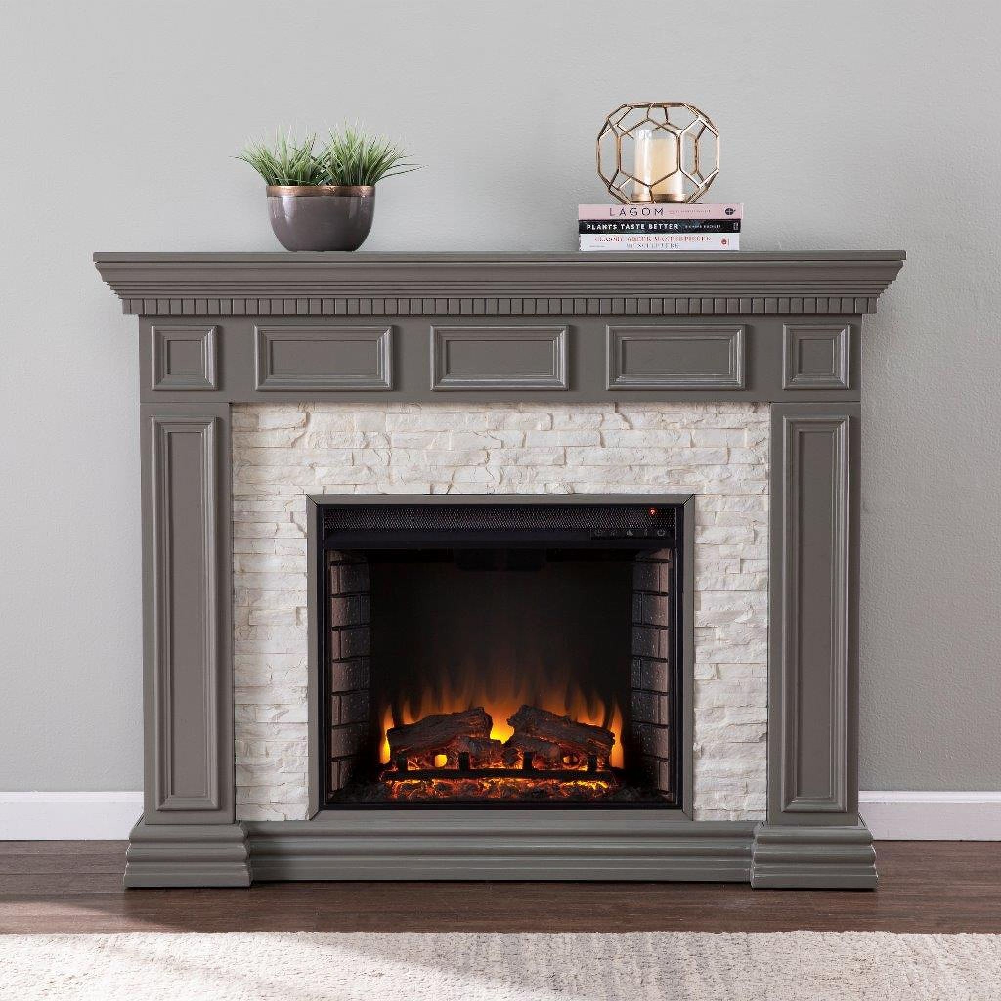 Dakesbury Faux Stone Electric Fireplace