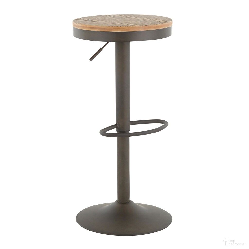 The appearance of Dakota Adjustable Barstool In Antique Metal and Brown designed by Lumisource in the industrial interior design. This antique metal/brown piece of furniture was selected by 1StopBedrooms from Dakota Collection to add a touch of cosiness and style into your home. Sku: BS-DAKOTA AN. Material: Metal.