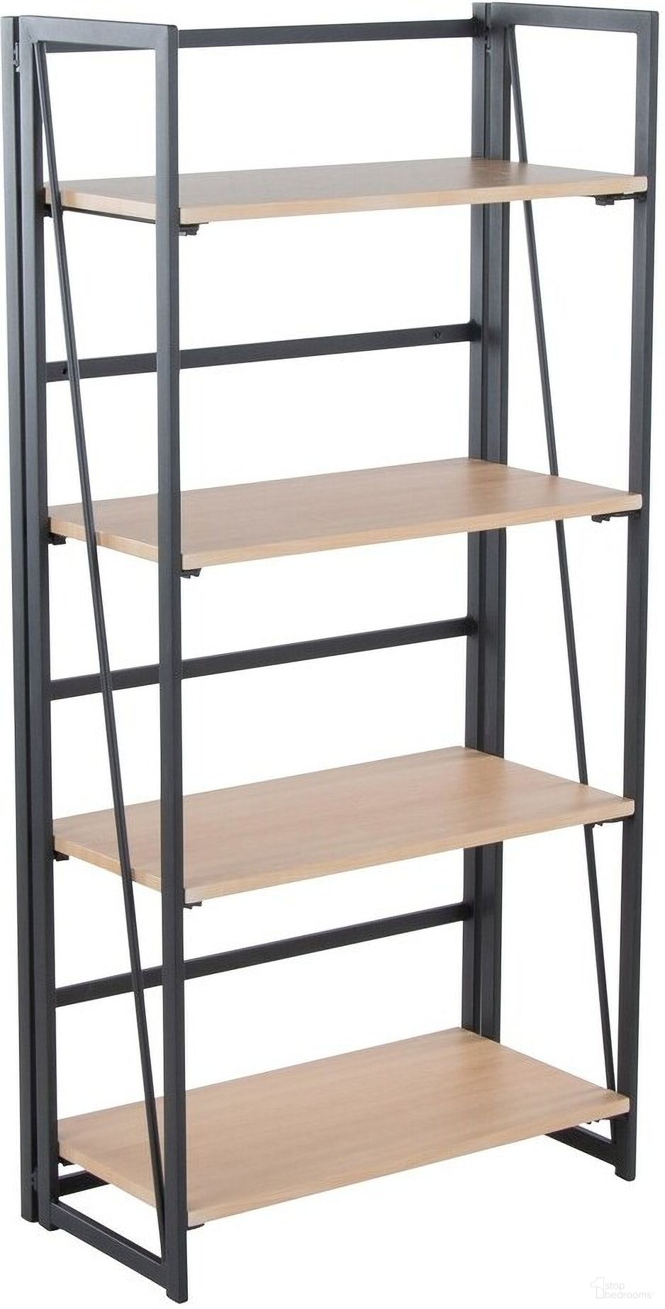 The appearance of Dakota Bookcase In Black and Natural designed by Lumisource in the modern / contemporary interior design. This black and natural piece of furniture  was selected by 1StopBedrooms from Dakota Collection to add a touch of cosiness and style into your home. Sku: OBC-DKTA BKNA. Material: MDF.