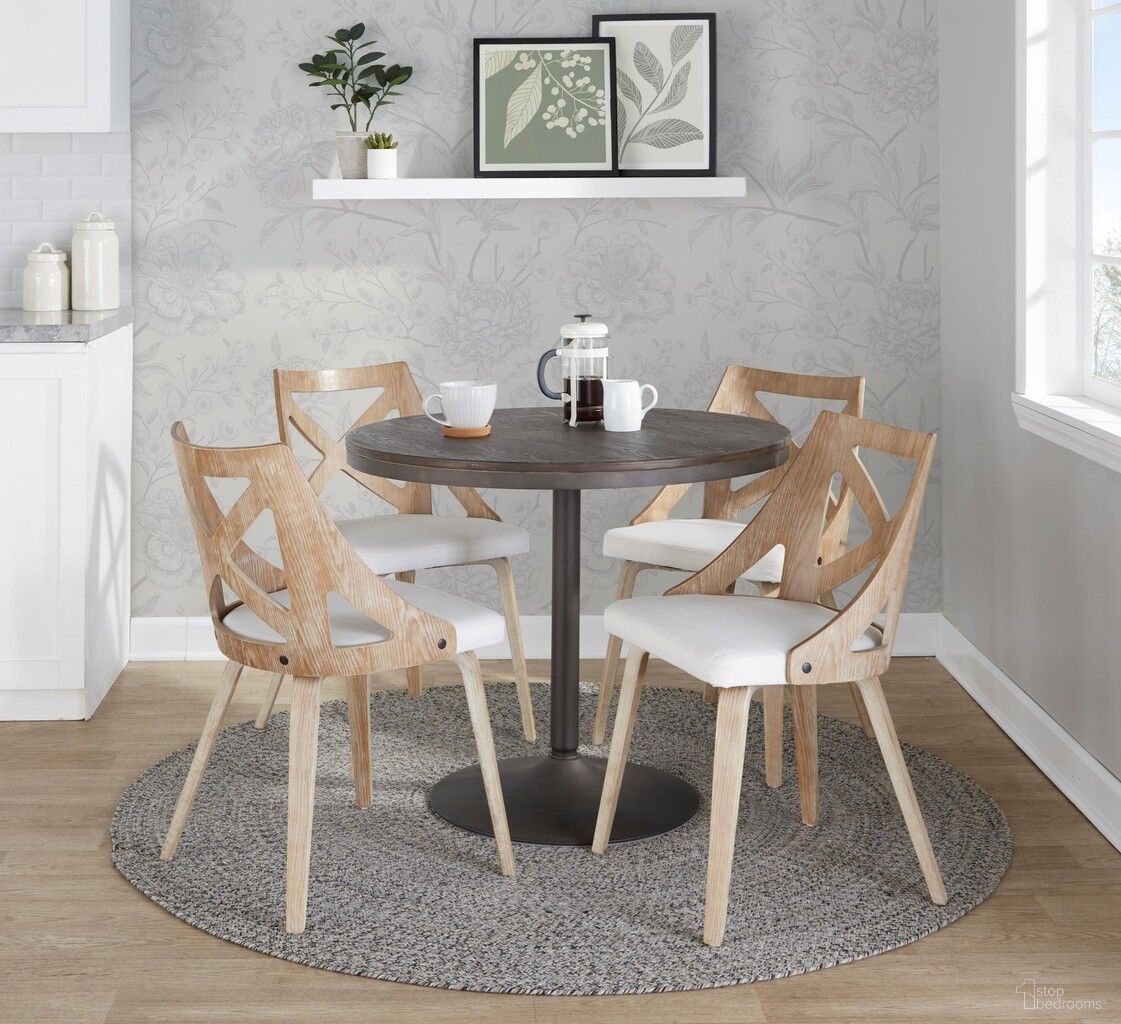 The appearance of Dakota-Charlotte Dining Set In Cream and Espresso designed by Lumisource in the modern / contemporary interior design. This cream and espresso piece of furniture  was selected by 1StopBedrooms from Dakota Collection to add a touch of cosiness and style into your home. Sku: DT-DKTA ANE;CH-CHARLOT WWCR2. Table Base Style: Pedestal. Table Top Shape: Round. Material: Foam.