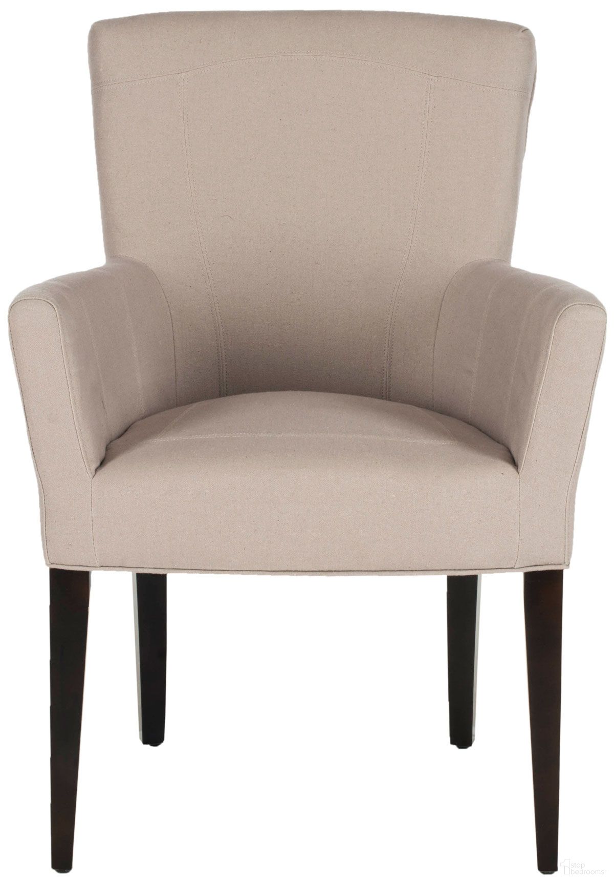 The appearance of Dale Arm Chair in Taupe designed by Safavieh in the modern / contemporary interior design. This taupe piece of furniture was selected by 1StopBedrooms from Dale Collection to add a touch of cosiness and style into your home. Sku: MCR4710C. Material: Wood.