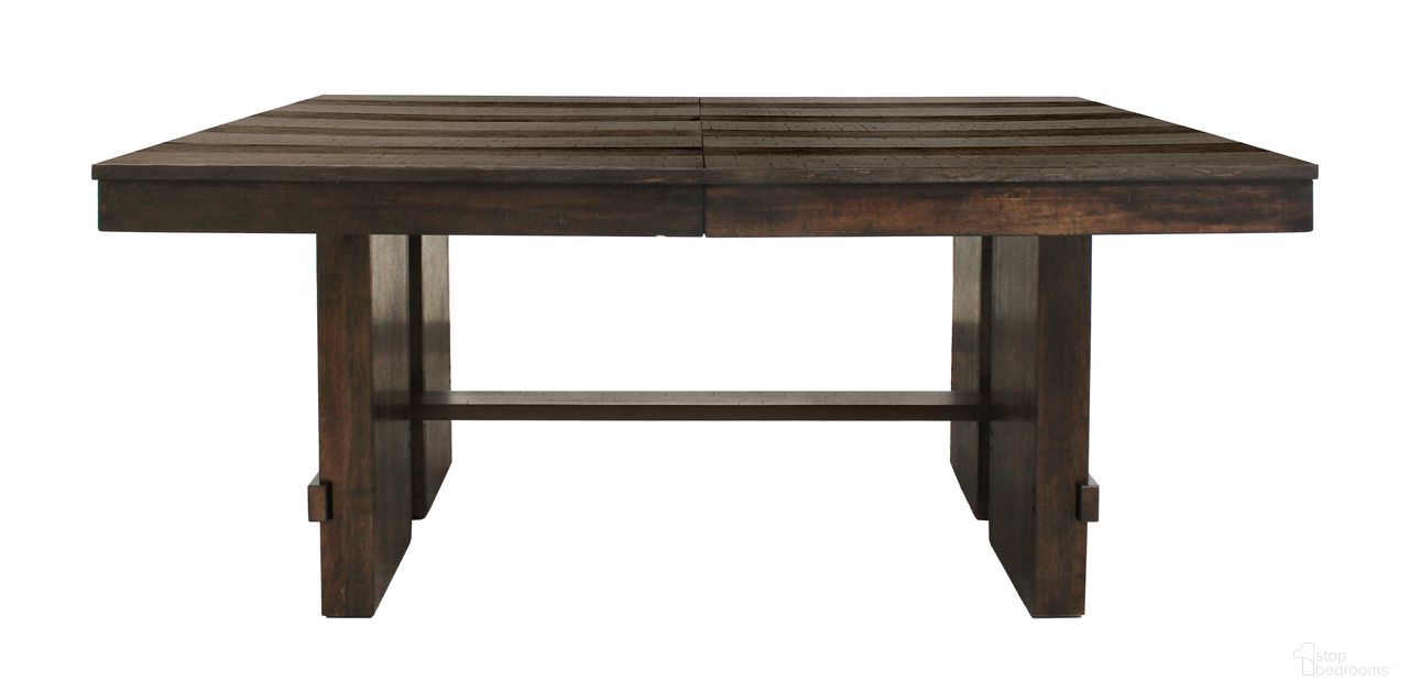 The appearance of Dale Extendable Dining Table In Solid Acacia Wood with Antique Brown Finish designed by Moti in the rustic / southwestern interior design. This antique brown piece of furniture was selected by 1StopBedrooms from Dale Collection to add a touch of cosiness and style into your home. Sku: 58102001A. Table Base Style: Trestle. Material: Wood. Table Top Shape: Rectangular. Size: 42" x 84".