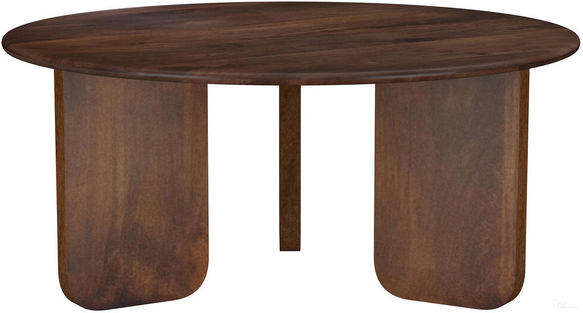 Dale Round Solid Mango Wood Coffee Table In Brown