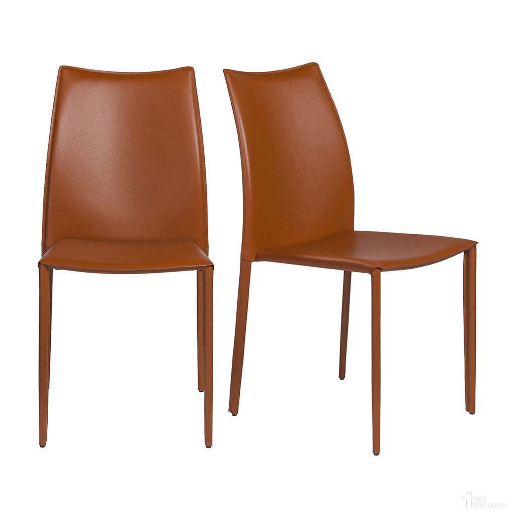 Dalia Stacking Chair Set of 2 In Dark Caramel