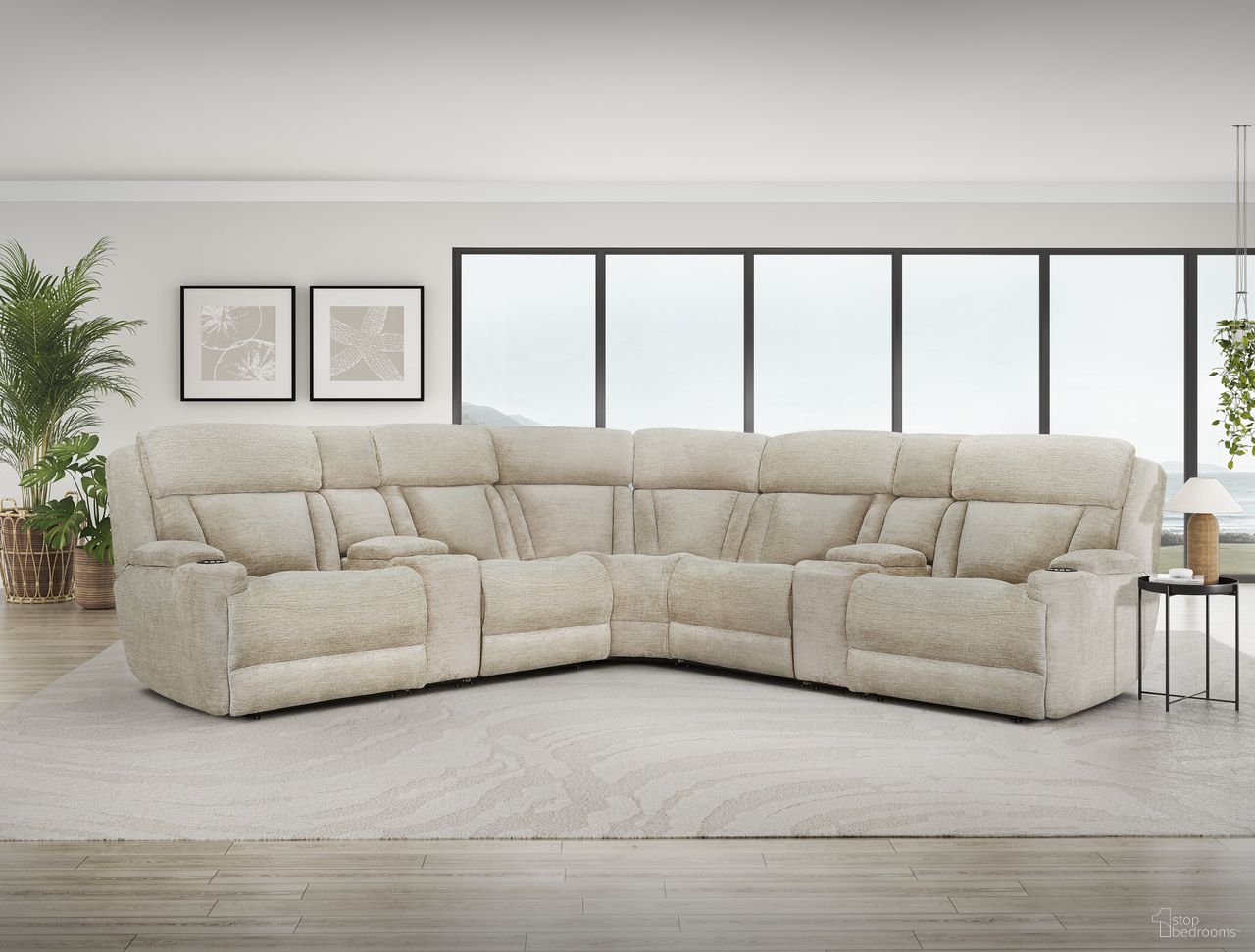 The appearance of Dalton 7 Piece Modular Power Reclining Sectional with Power Adjustable Headrests In Fawn designed by Parker House in the modern / contemporary interior design. This fawn piece of furniture was selected by 1StopBedrooms from Dalton Collection to add a touch of cosiness and style into your home. Sku: MDAL#810-LFA;MDAL#811LPH-LFA;MDAL#811RPH-LFA;MDAL#840T-LFA;MDAL#850-LFA;MDAL#860-LFA;MDAL#860-LFA. Material: Chenille. Layout: L-Shape.