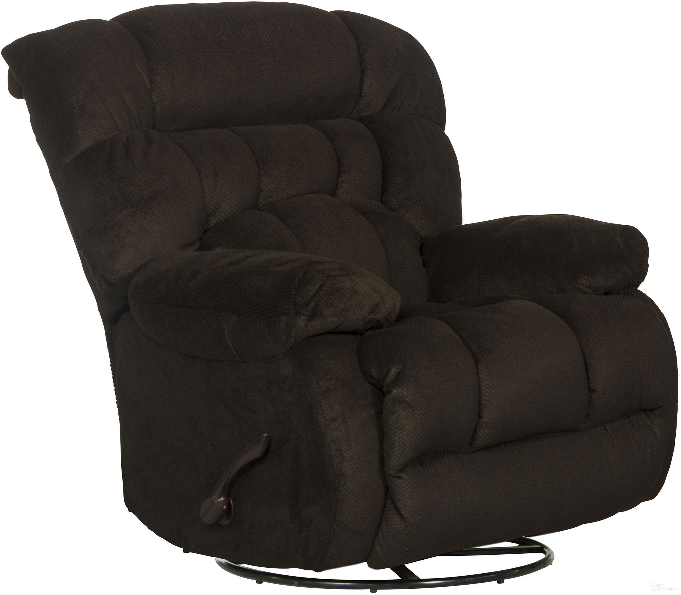 The appearance of Daly Chaise Swivel Glider Recliner In Chocolate designed by Catnapper in the traditional interior design. This chocolate piece of furniture was selected by 1StopBedrooms from Daly Collection to add a touch of cosiness and style into your home. Sku: 47655162209. Material: Fabric.