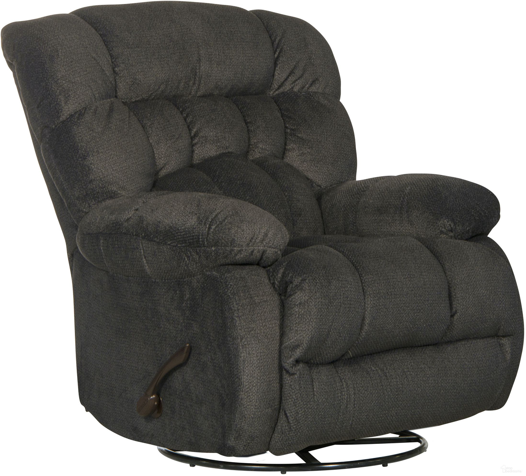 The appearance of Daly Cobblestone Chaise Swivel Glider Recliner designed by Catnapper in the modern / contemporary interior design. This gray piece of furniture was selected by 1StopBedrooms from Daly Collection to add a touch of cosiness and style into your home. Sku: 47655162228. Material: Fabric.
