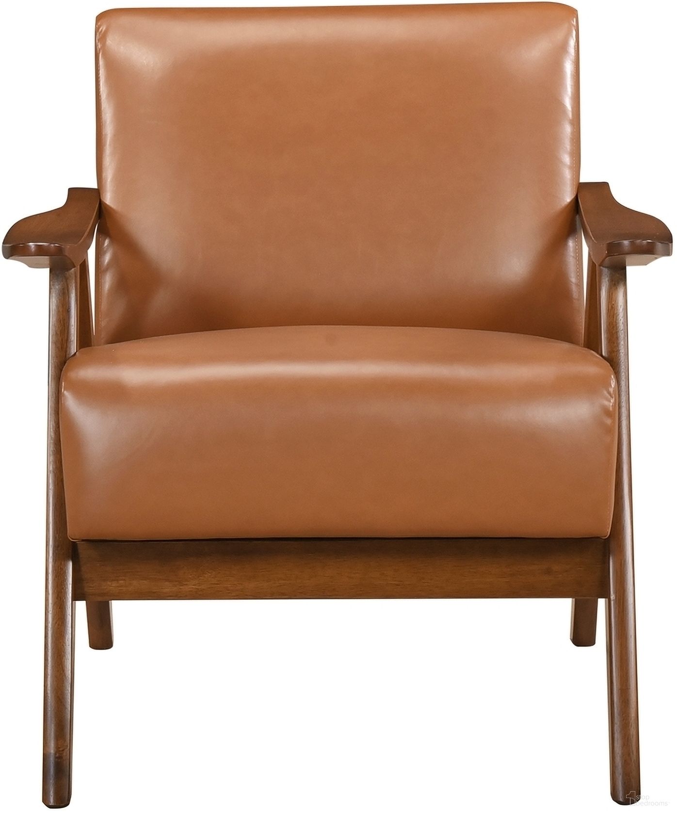 The appearance of Damala Accent Chair In Brown designed by Homelegance in the transitional interior design. This brown piece of furniture  was selected by 1StopBedrooms from Damala Collection to add a touch of cosiness and style into your home. Sku: 1138BRPU-1. Material: Faux Leather.