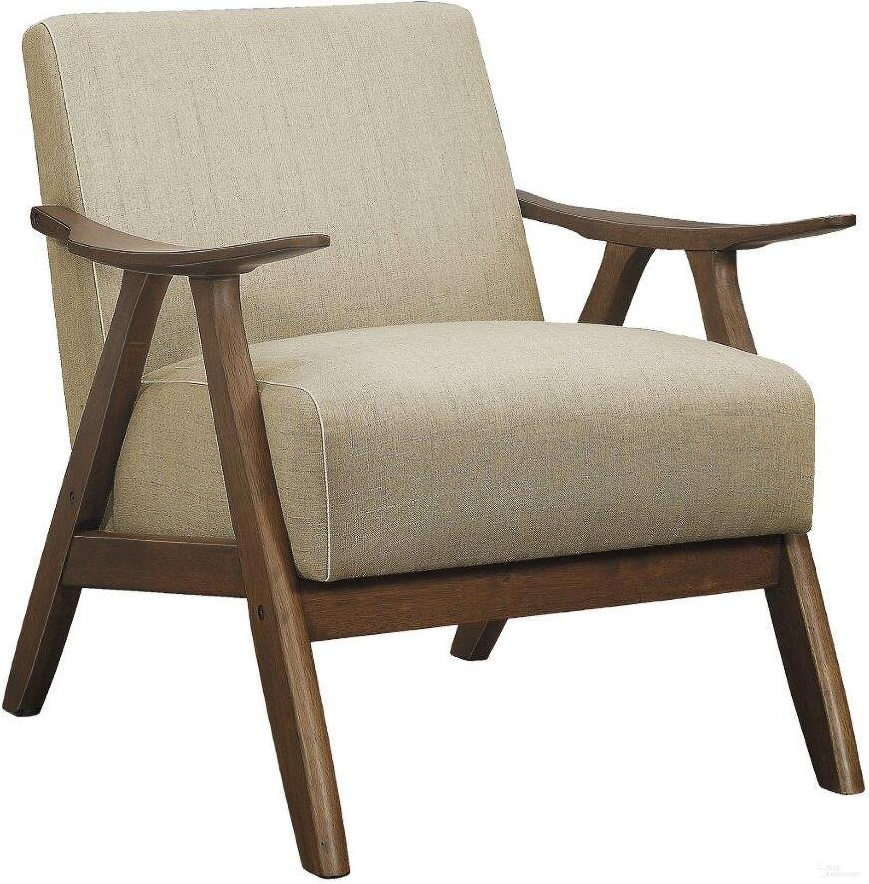 The appearance of Damala Light Brown Accent Chair designed by Homelegance in the transitional interior design. This brown piece of furniture was selected by 1StopBedrooms from Damala Collection to add a touch of cosiness and style into your home. Sku: 1138BR-1. Material: Wood.