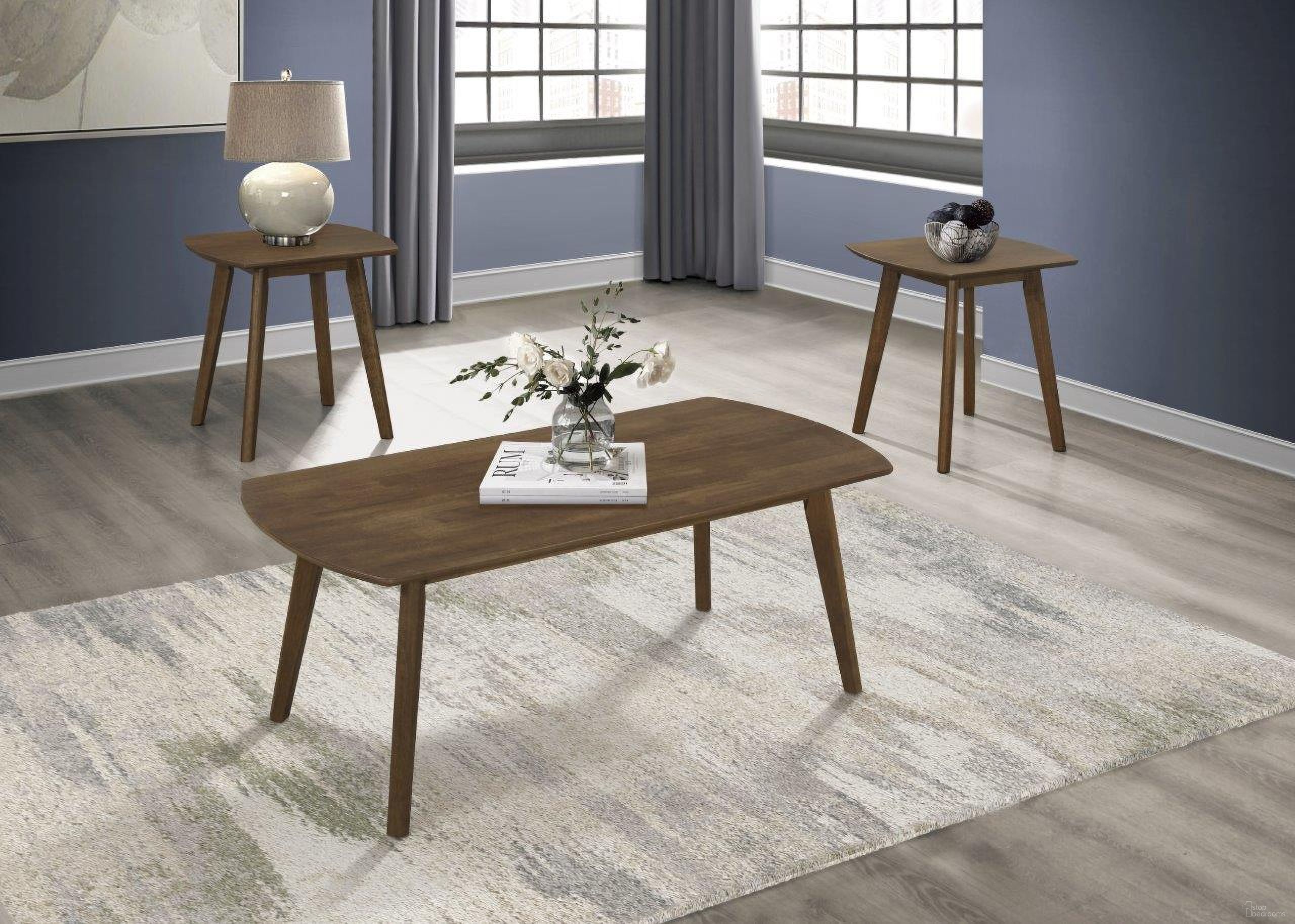 The appearance of Damala Walnut 3 Piece Occasional Set designed by Homelegance in the transitional interior design. This brown piece of furniture was selected by 1StopBedrooms from Damala Collection to add a touch of cosiness and style into your home. Sku: 1138-31. Material: Rubberwood Veneer.