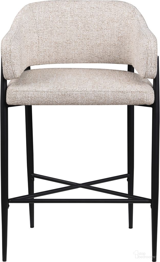 The appearance of Dame Fabric Upholstered Counter Stool Set of 2 In Beige and Matte Black designed by Meridian in the modern / contemporary interior design. This beige/matte black piece of furniture was selected by 1StopBedrooms from Dame Collection to add a touch of cosiness and style into your home. Sku: 975Beige-C. Material: Polyester.