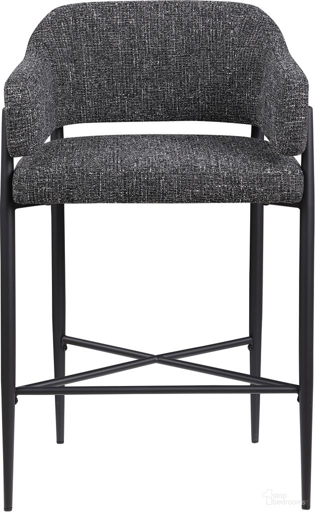 The appearance of Dame Fabric Upholstered Counter Stool Set of 2 In Black and Matte Black designed by Meridian in the modern / contemporary interior design. This black and matte black piece of furniture  was selected by 1StopBedrooms from Dame Collection to add a touch of cosiness and style into your home. Sku: 975Black-C. Material: Polyester.
