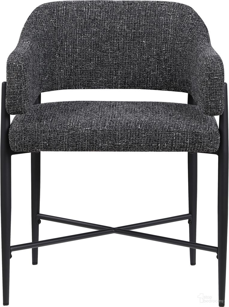 The appearance of Dame Fabric Upholstered Dining Chair Set of 2 In Black and Matte Black designed by Meridian in the modern / contemporary interior design. This black and matte black piece of furniture was selected by 1StopBedrooms from Dame Collection to add a touch of cosiness and style into your home. Sku: 974Black-C. Material: Polyester. Chair Type: Arm Chair.