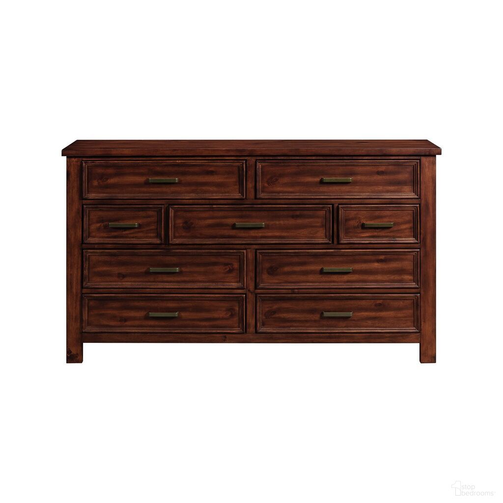 The appearance of Damen 9-Drawer Dresser In Rich Cherry designed by Picket House in the transitional interior design. This rich cherry piece of furniture was selected by 1StopBedrooms from Damen Collection to add a touch of cosiness and style into your home. Sku: SV600DR. Material: Rubberwood.