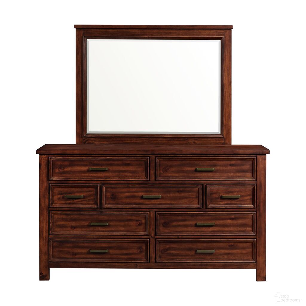 The appearance of Damen Dresser and Mirror Set In Rich Cherry designed by Picket House in the transitional interior design. This rich cherry piece of furniture was selected by 1StopBedrooms from Damen Collection to add a touch of cosiness and style into your home. Sku: SV600DR;SV600MR. Material: Rubberwood.