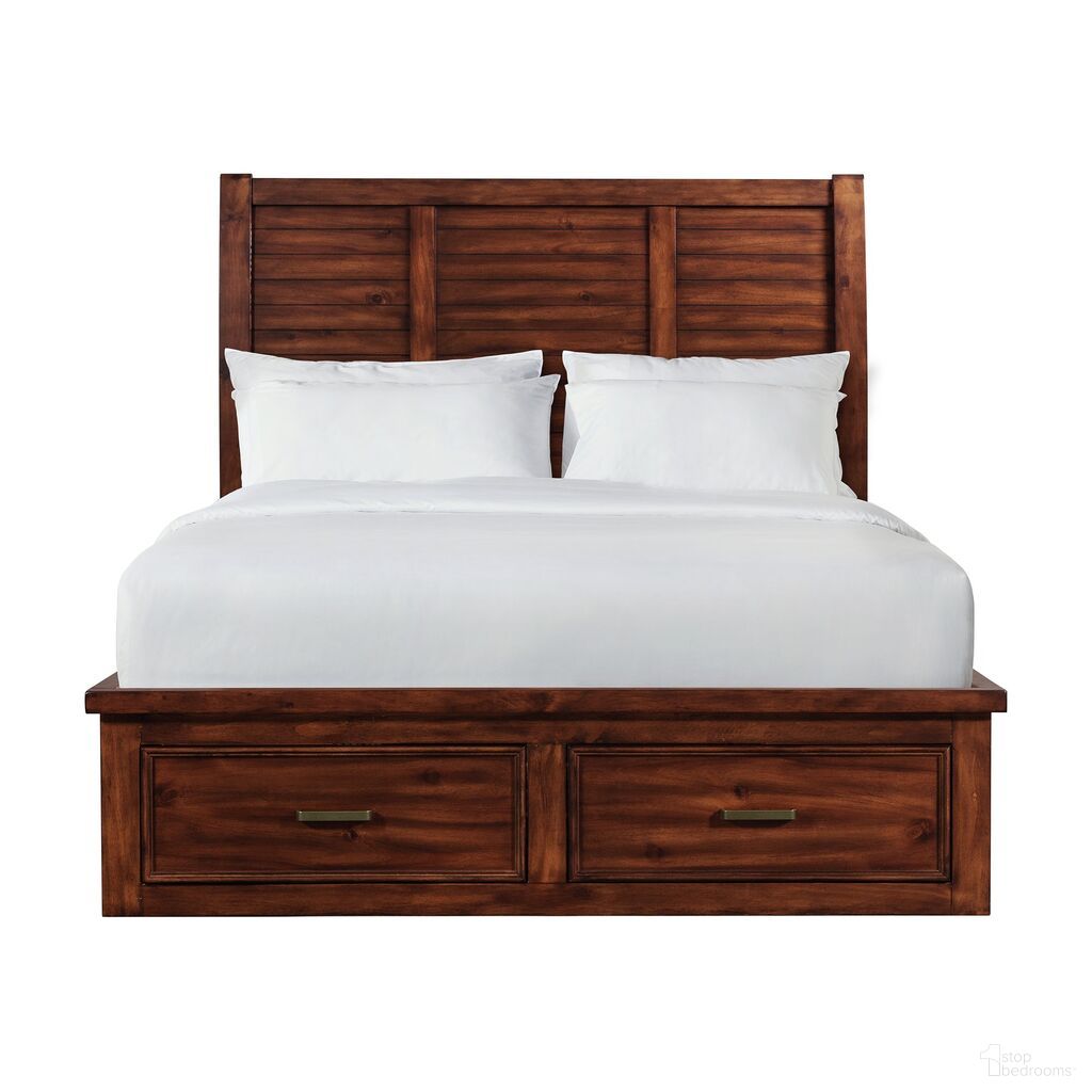 The appearance of Damen Queen Storage Bed In Rich Cherry designed by Picket House in the transitional interior design. This rich cherry piece of furniture was selected by 1StopBedrooms from Damen Collection to add a touch of cosiness and style into your home. Sku: SV600QH;SV600QF;SV600QKR. Bed Type: Storage Bed. Bed Size: Queen. Material: Rubberwood.