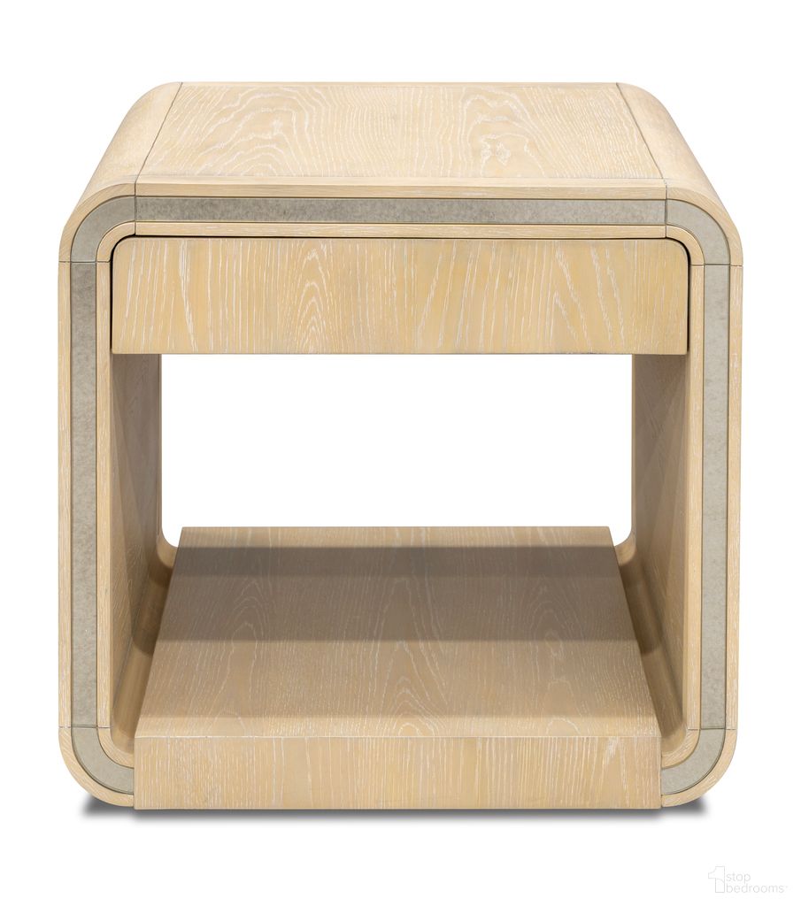 The appearance of Damone End Table In Natural designed by Bassett Mirror Company in the modern / contemporary interior design. This natural piece of furniture  was selected by 1StopBedrooms from Damone Collection to add a touch of cosiness and style into your home. Sku: 6016-LR-250. Material: Wood.