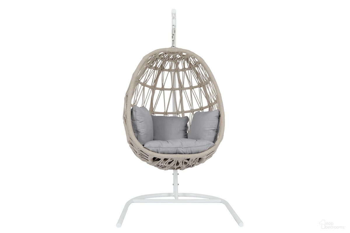 The appearance of Dana Rope Hanging Club Chair in Canvas Granite designed by Sunset West in the transitional interior design. This canvas granite piece of furniture was selected by 1StopBedrooms from Dana Collection to add a touch of cosiness and style into your home. Sku: SW4301-HC-5402. Material: Olefin Rope.