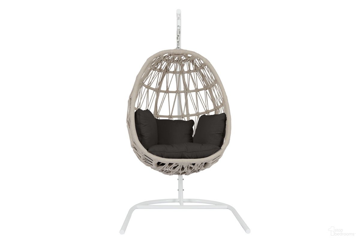 The appearance of Dana Rope Hanging Club Chair in Spectrum Carbon designed by Sunset West in the transitional interior design. This spectrum carbon piece of furniture was selected by 1StopBedrooms from Dana Collection to add a touch of cosiness and style into your home. Sku: SW4301-HC-48085. Material: Olefin Rope.
