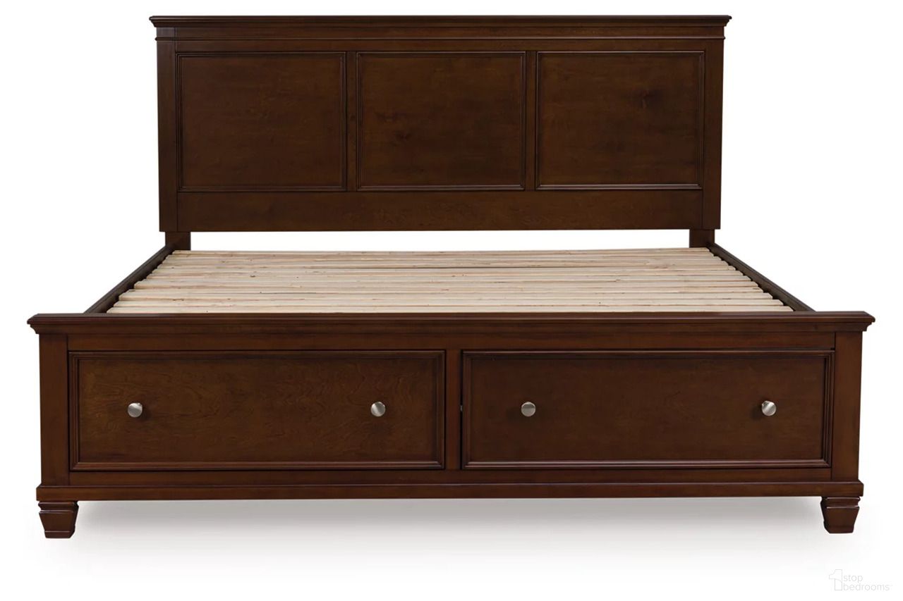 The appearance of Danabrin California King Panel Storage Bed In Brown designed by Signature Design by Ashley in the transitional interior design. This brown piece of furniture was selected by 1StopBedrooms from Danabrin Collection to add a touch of cosiness and style into your home. Sku: B685-56S;B685-58;B685-95. Bed Type: Storage Bed. Bed Size: California King.