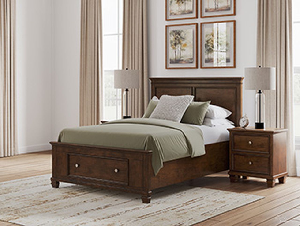 Danabrin Full Panel Storage Bed In Brown