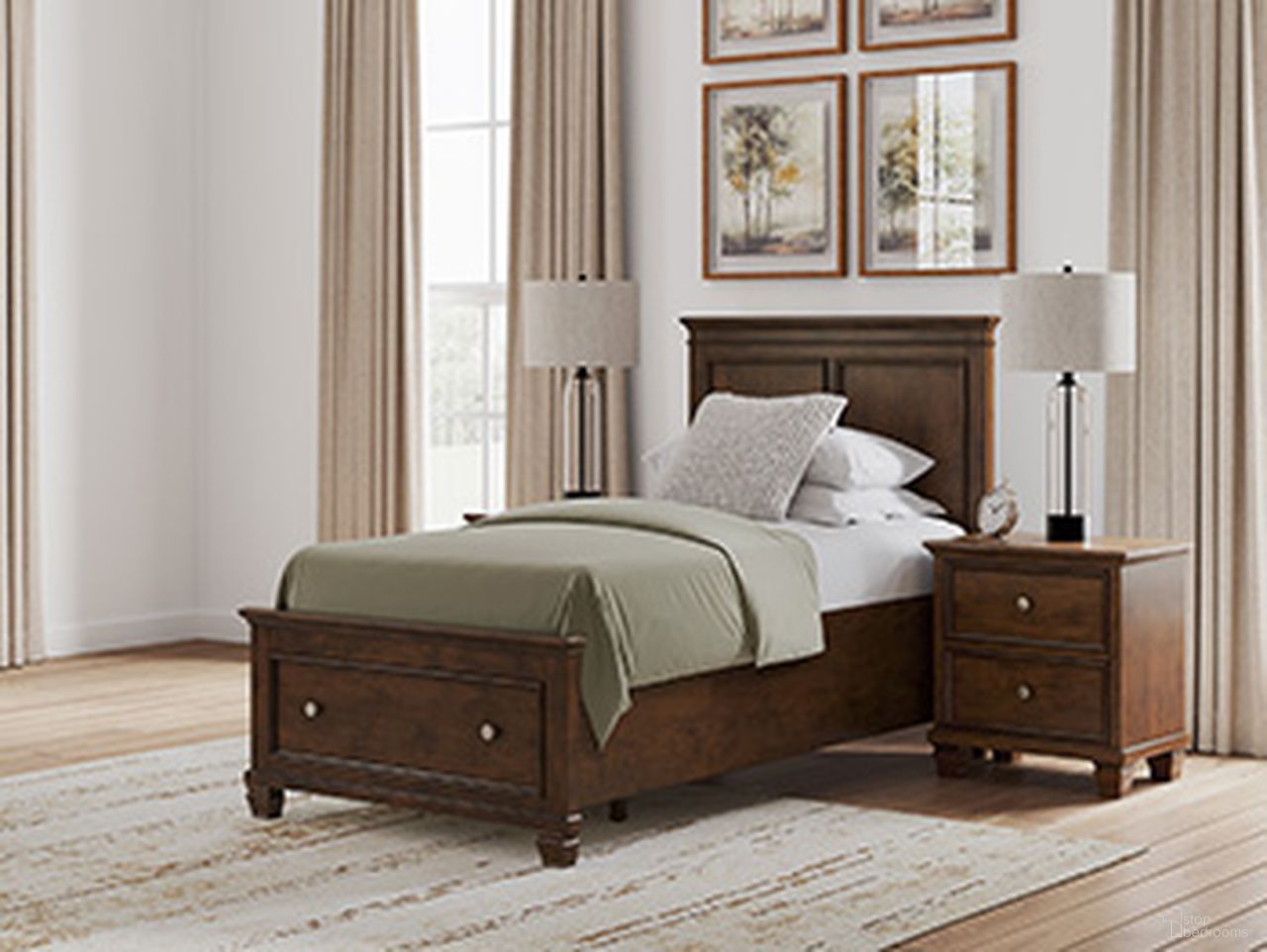 Danabrin Twin Panel Storage Bed In Brown