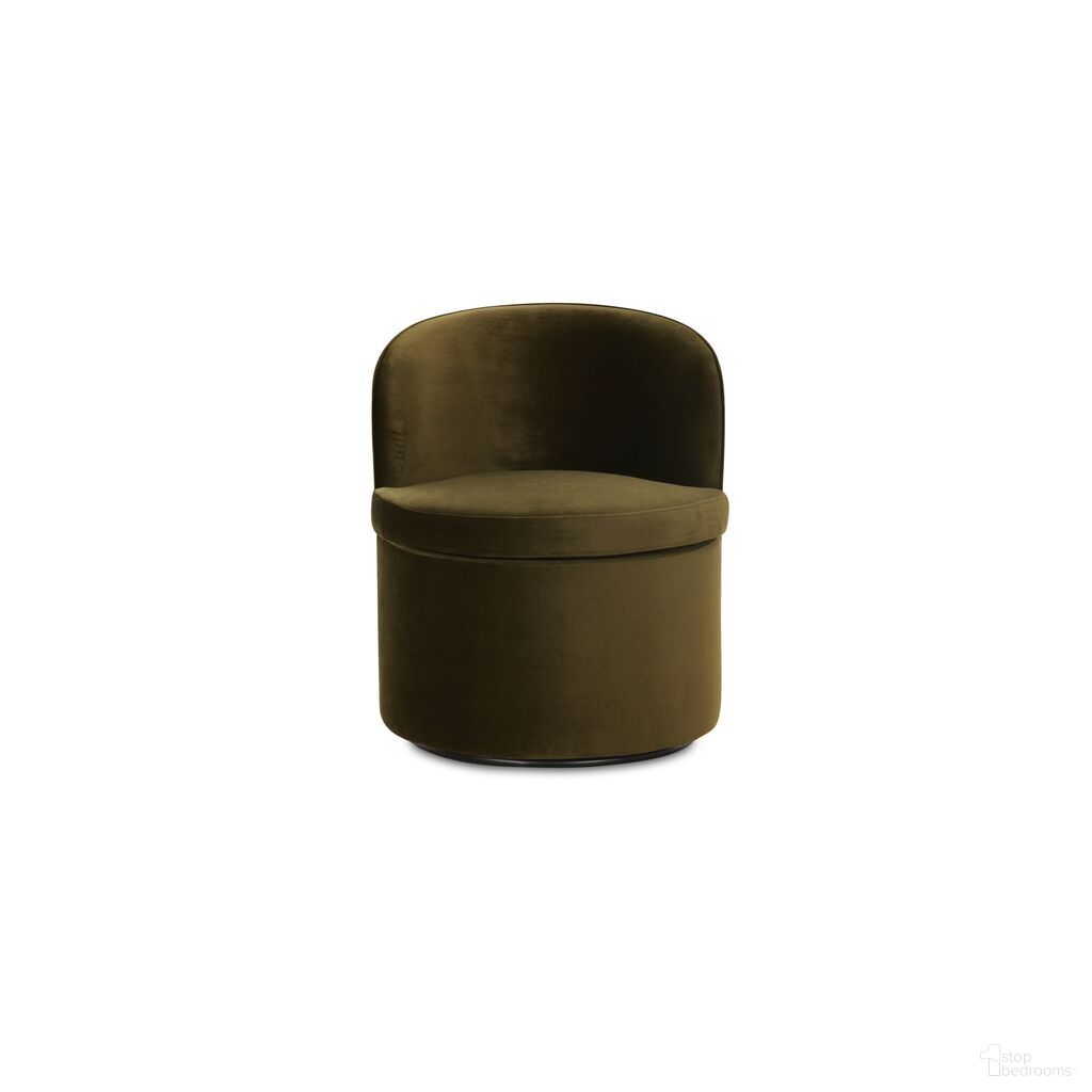 Dane Swivel Dining Chair In Faux Green Mohair