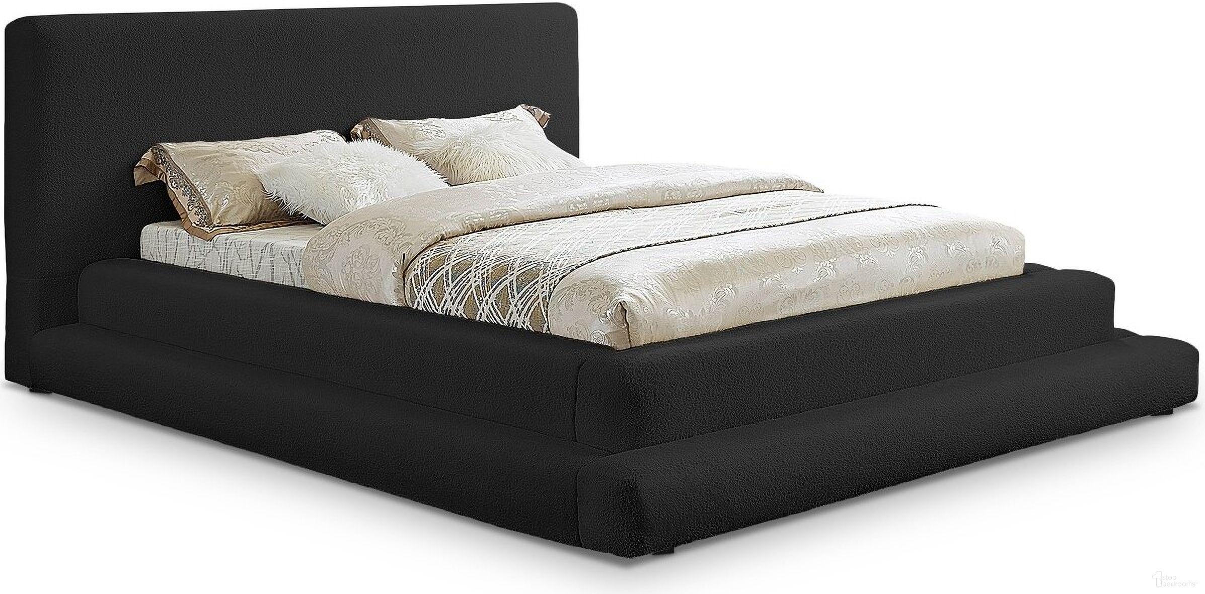 Dane Teddy Fabric King Bed In Black
