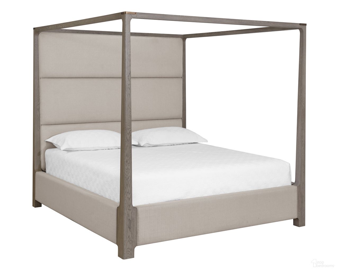 Danette Canopy King Bed In Zenith Taupe Grey