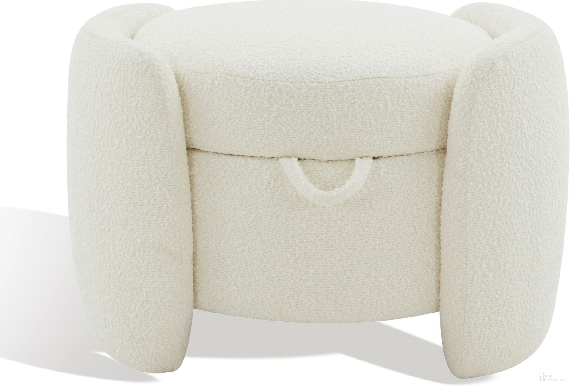 The appearance of Danianna Boucle Ottoman In Ivory designed by Safavieh Couture in the modern / contemporary interior design. This ivory piece of furniture was selected by 1StopBedrooms from Danianna Collection to add a touch of cosiness and style into your home. Sku: SFV4804A. Material: Boucle.