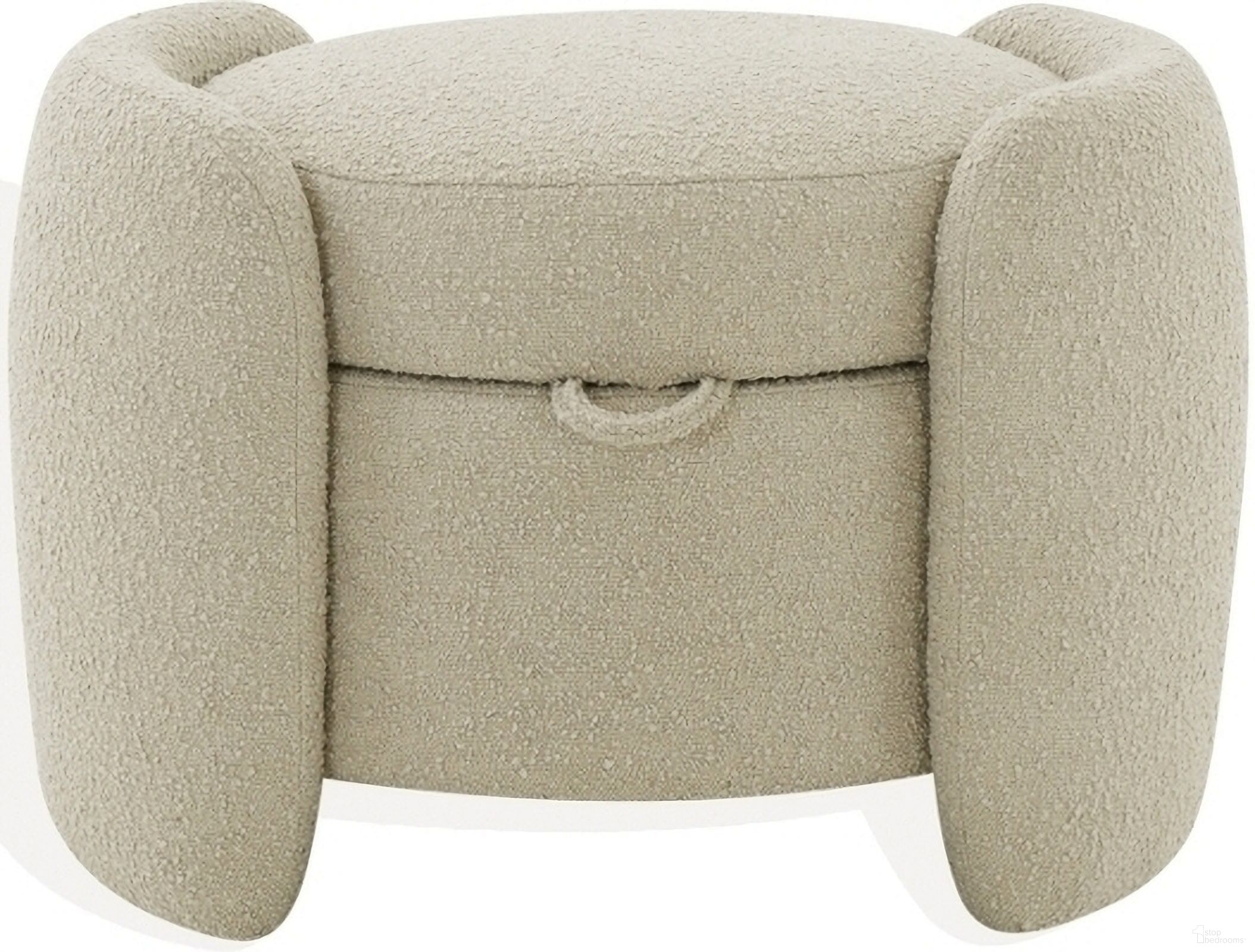 Danianna Boucle Ottoman In Oatmeal