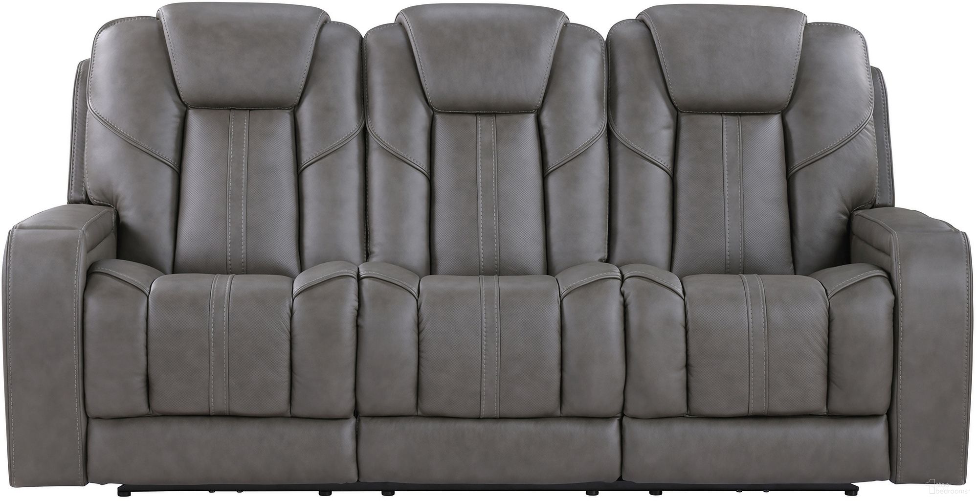The appearance of Daniel Triple Power Leather Theater Sofa In Gray designed by Steve Silver in the modern / contemporary interior design. This gray piece of furniture was selected by 1StopBedrooms from Daniel Collection to add a touch of cosiness and style into your home. Sku: DAE800S. Material: Genuine Leather.