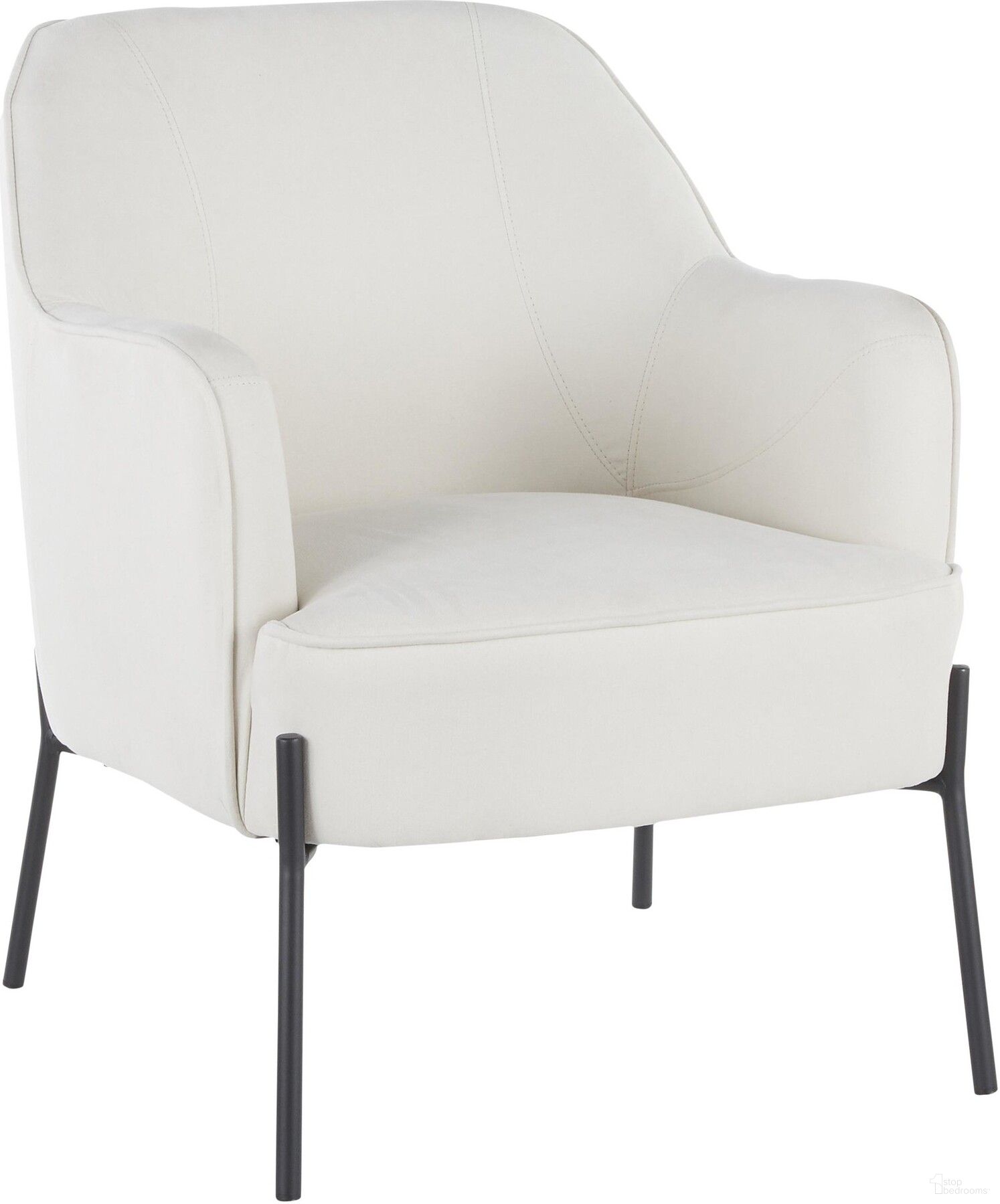 The appearance of Daniella Contemporary Accent Chair In Black Metal And Cream Fabric designed by Lumisource in the modern / contemporary interior design. This white piece of furniture was selected by 1StopBedrooms from Daniella Collection to add a touch of cosiness and style into your home. Sku: CHR-DANIELLA BKCR. Material: Fabric.