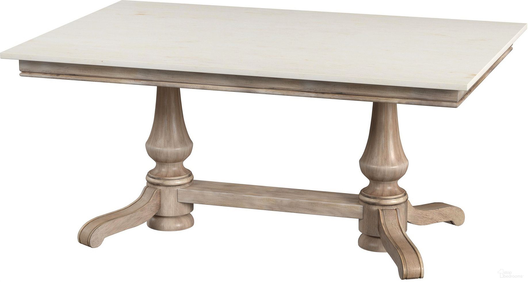 Danielle Rectangular Marble Dining Table In Tan/Beige