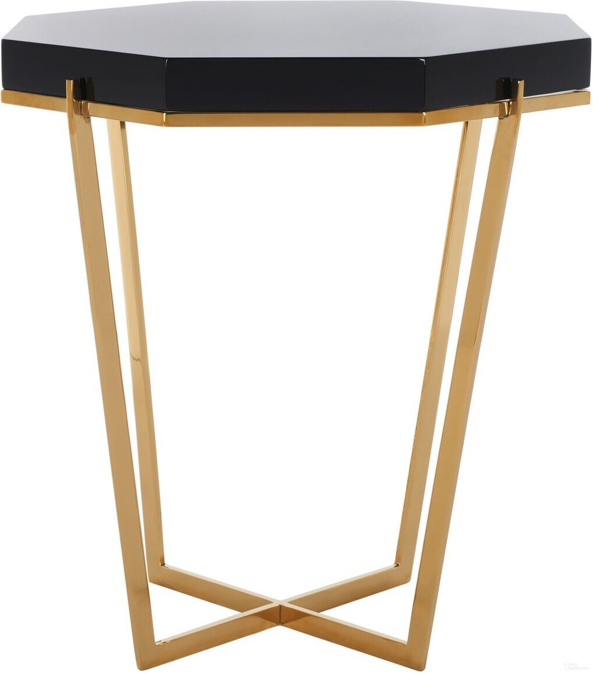 Danna End Table In Gold And Black