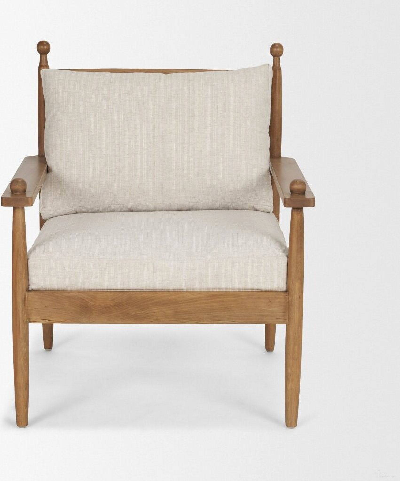 The appearance of Danni Accent Lounge Chair with Fabric and Beech Wood Frame In Beige and Light Brown designed by Mercana in the country / farmhouse interior design. This light brown and beige piece of furniture was selected by 1StopBedrooms from Danni Collection to add a touch of cosiness and style into your home. Sku: 71178. Material: Beech.