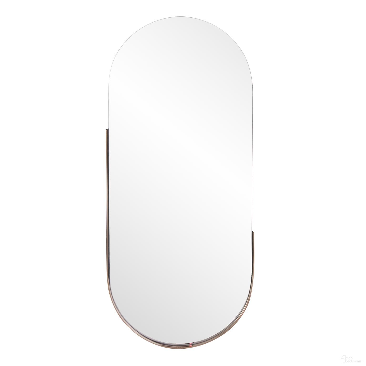 Dante Stainless Steel Capsule Mirror In Rose Gold
