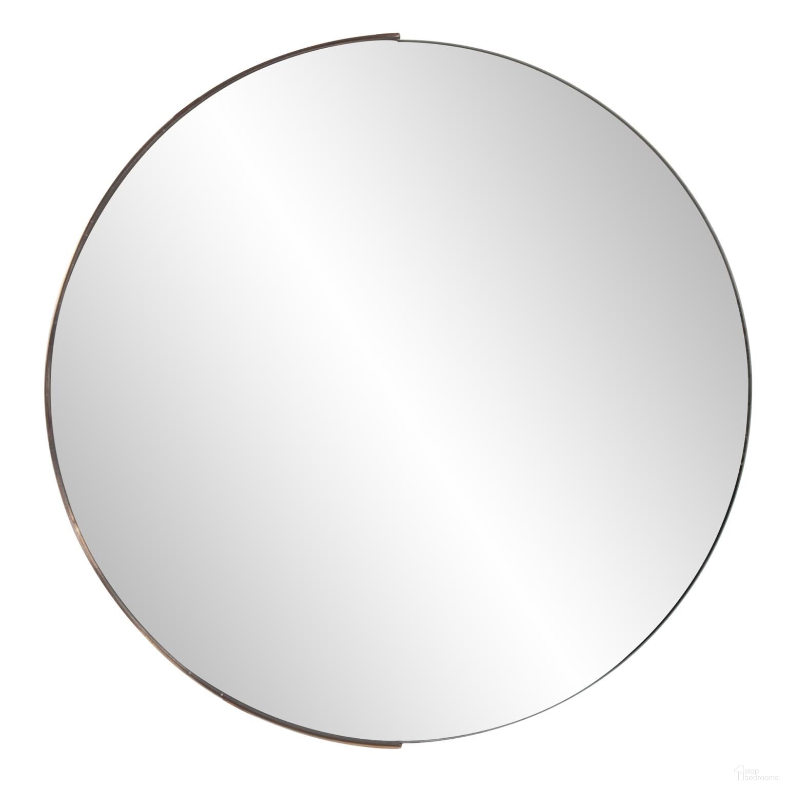 Dante Stainless Steel Round Mirror In Rose Gold