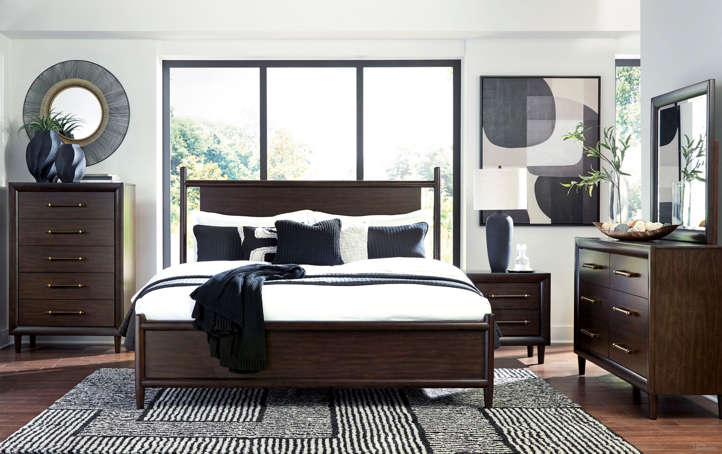 The appearance of Dantenton Panel Bedroom Set In Merlot designed by Signature Design by Ashley in the transitional interior design. This merlot piece of furniture was selected by 1StopBedrooms from Dantenton Collection to add a touch of cosiness and style into your home. Sku: B611-181;B611-99;B611-92. Material: Wood. Bed Size: California King.