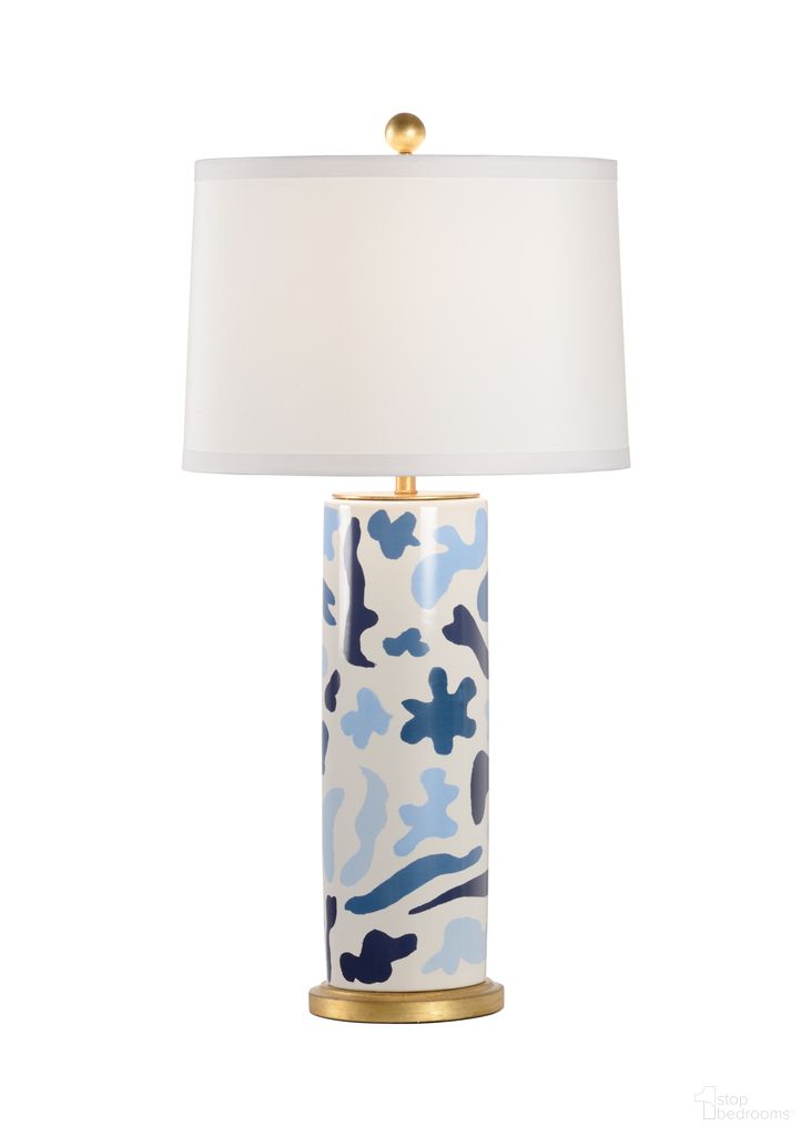 The appearance of Danton Lamp In Blue and Cream designed by Chelsea House in the modern / contemporary interior design. This blue/cream piece of furniture  was selected by 1StopBedrooms from Jamie Merida Collection to add a touch of cosiness and style into your home. Sku: 69752. Material: Ceramic.