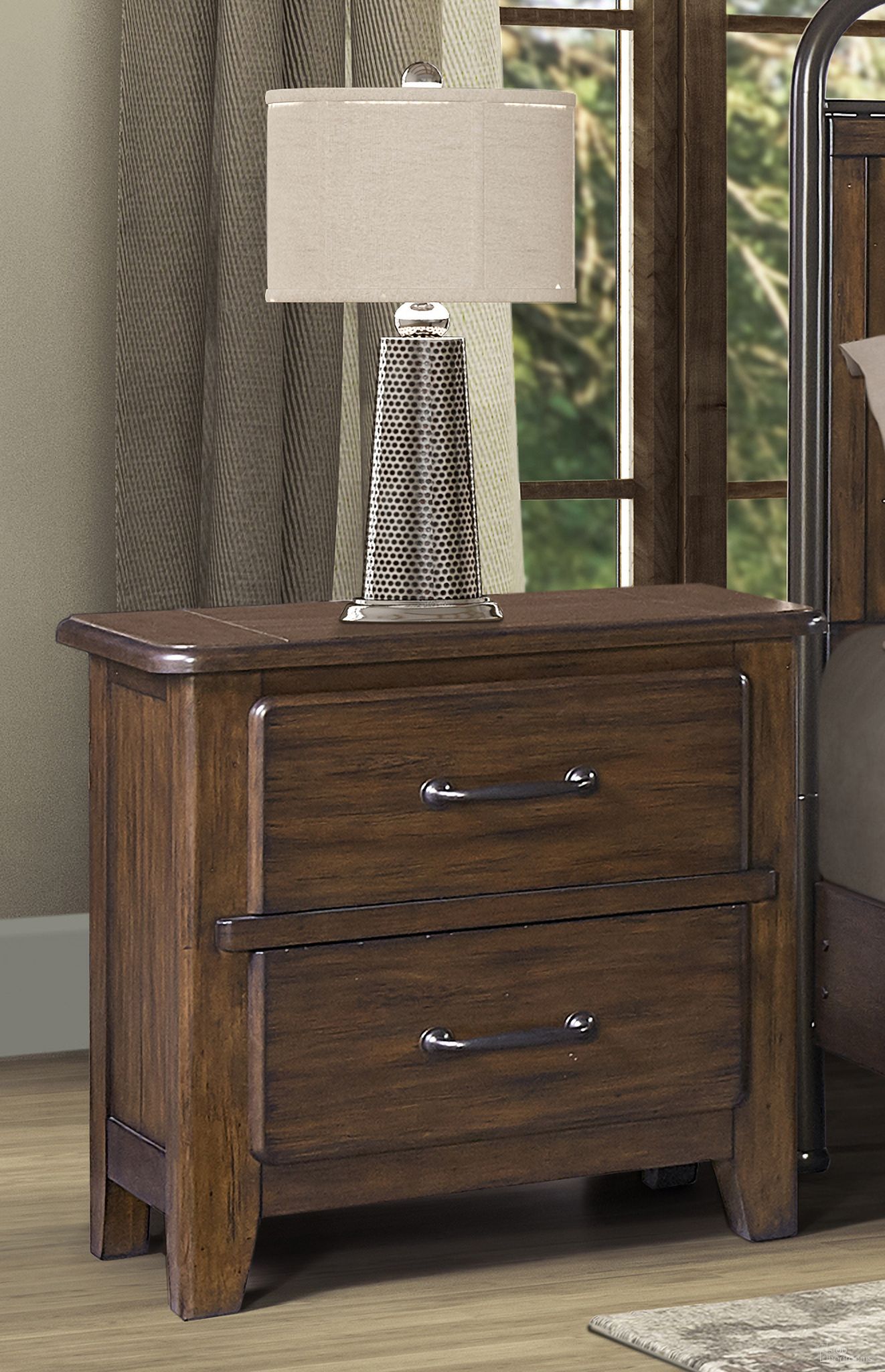The appearance of Danville 2 Drawer Nightstand designed by Bernell in the traditional interior design. This spice brown piece of furniture was selected by 1StopBedrooms from Danville Collection to add a touch of cosiness and style into your home. Sku: 315-120. Material: Solid Pine.