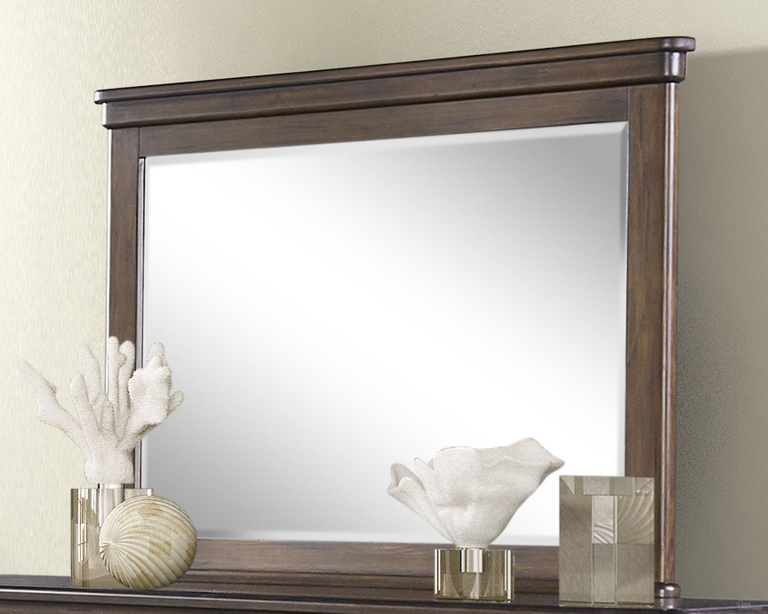 The appearance of Danville Landscape Mirror designed by Bernell in the traditional interior design. This spice brown piece of furniture was selected by 1StopBedrooms from Danville Collection to add a touch of cosiness and style into your home. Sku: 315-140. Material: Solid Pine.