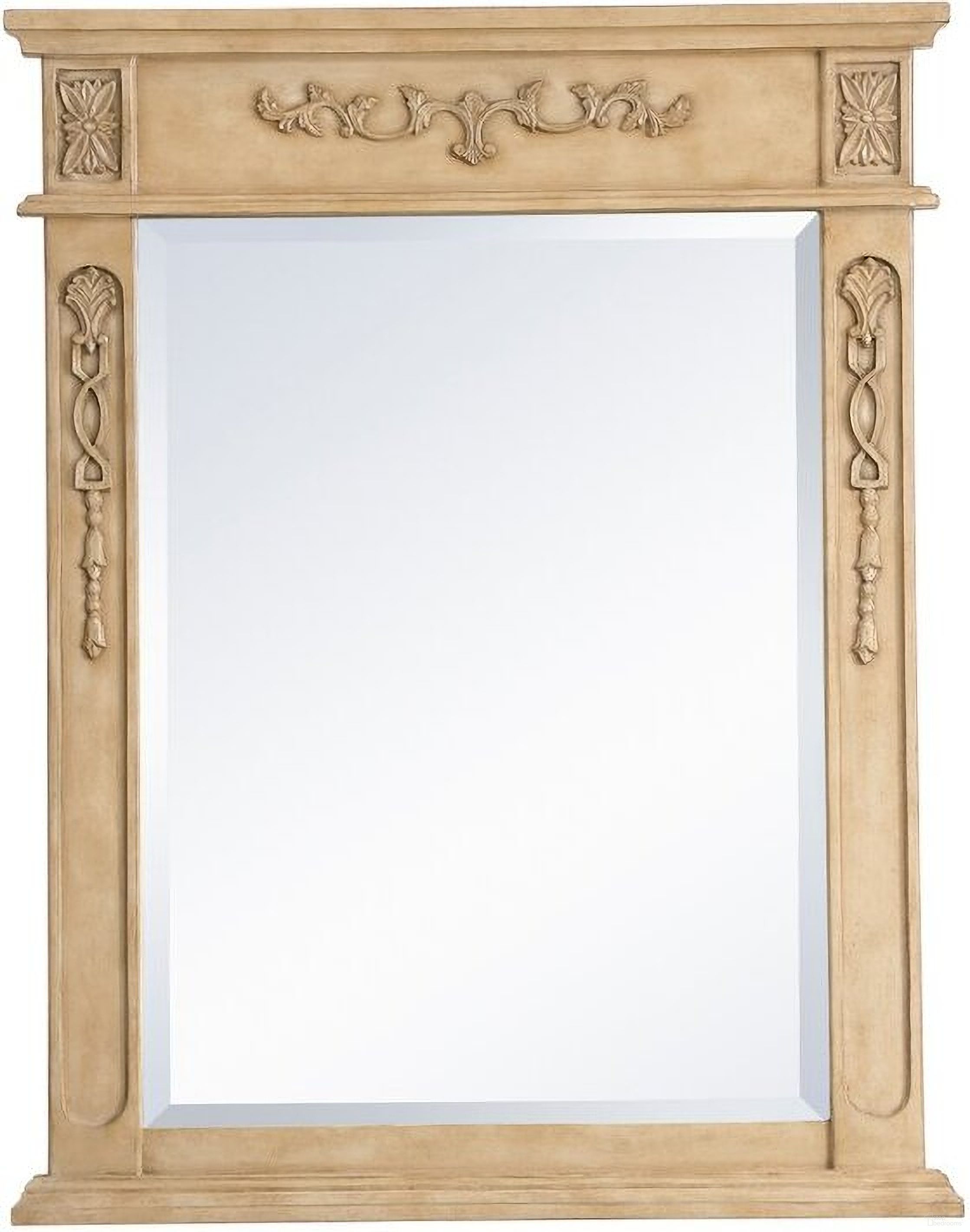 The appearance of Danville Wood Frame Mirror 28 x 36 Inch In Antique Beige VM12836AB designed by Elegant Lighting in the traditional interior design. This antique beige piece of furniture was selected by 1StopBedrooms from Danville Collection to add a touch of cosiness and style into your home. Sku: VM12836AB. Material: MDF.