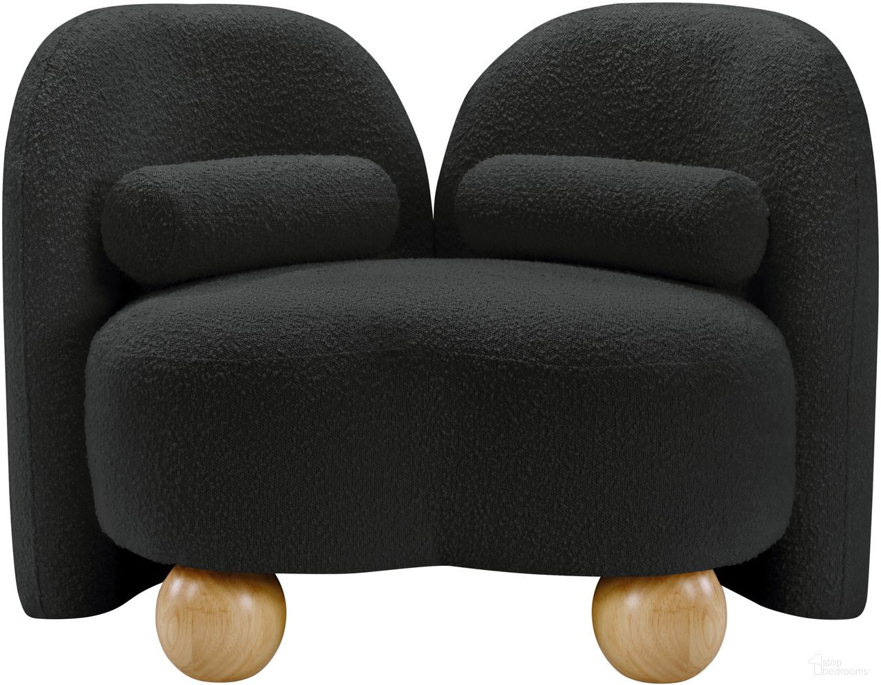 The appearance of Daphne Boucle Fabric Chair In Black and Natural designed by Meridian in the modern / contemporary interior design. This black and natural piece of furniture was selected by 1StopBedrooms from Daphne Collection to add a touch of cosiness and style into your home. Sku: 44003Black-C. Material: Boucle.
