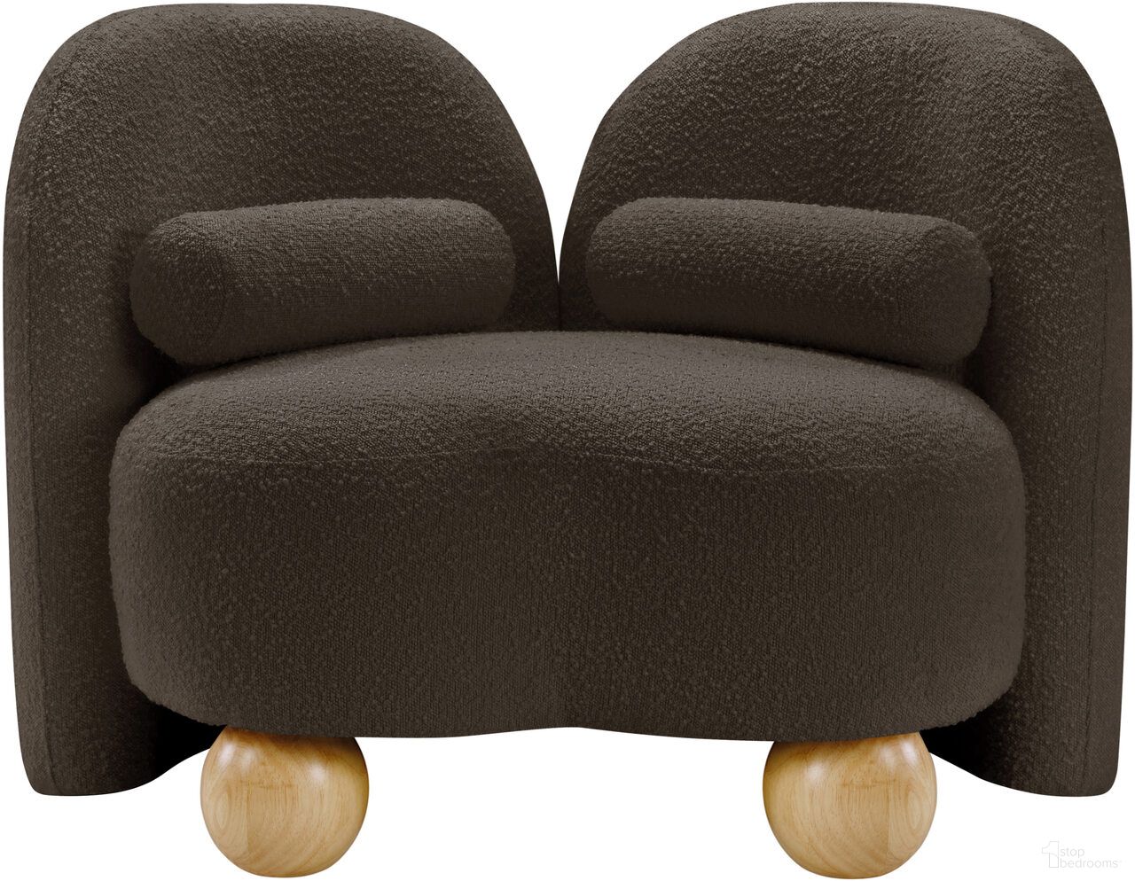 The appearance of Daphne Boucle Fabric Chair In Natural Brown and Black designed by Meridian in the modern / contemporary interior design. This natural brown and black piece of furniture was selected by 1StopBedrooms from Daphne Collection to add a touch of cosiness and style into your home. Sku: 44003Brown-C. Material: Boucle.